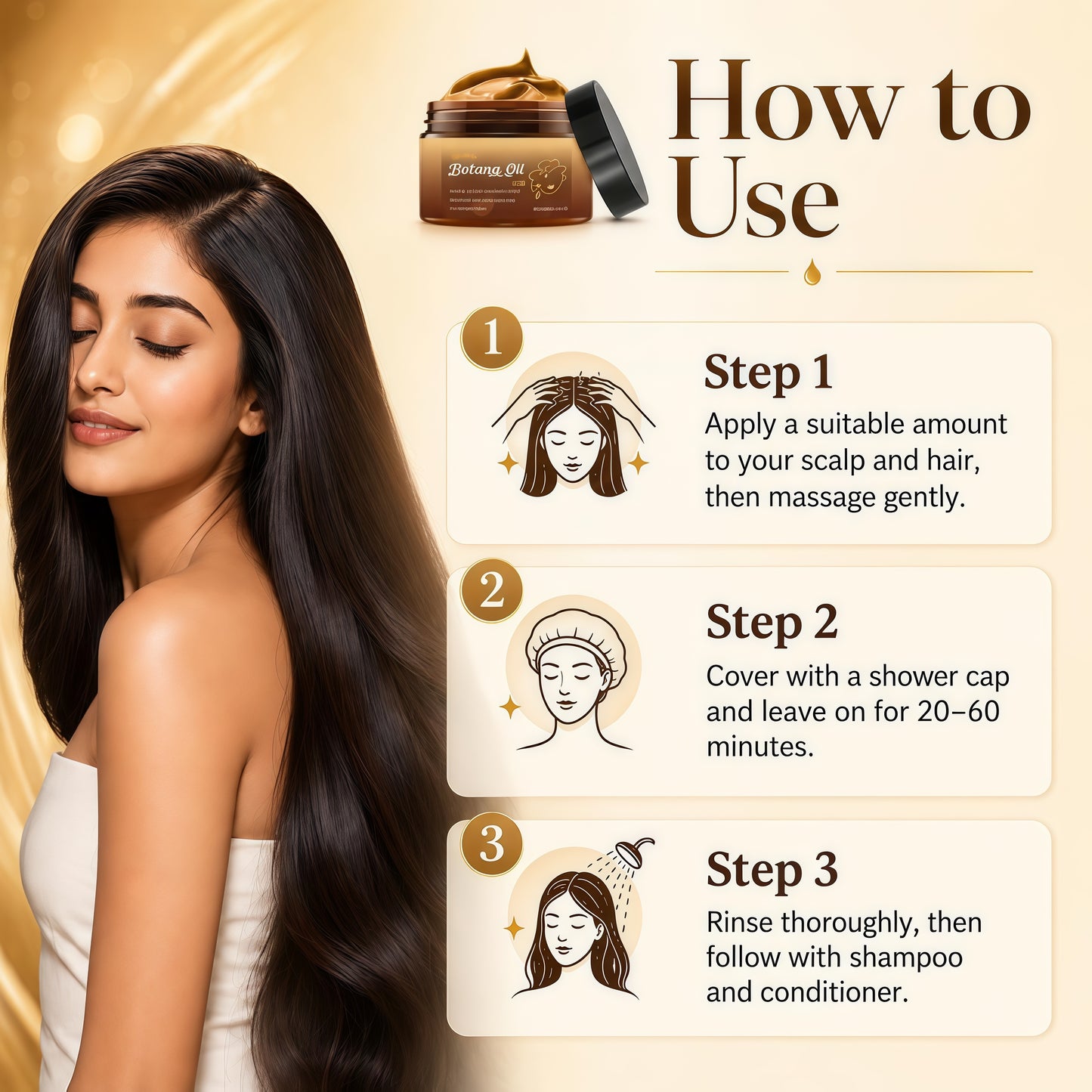 Botana Oil Hair Growth, Batana Oil for Hair Growth Vital, Raw Batana Paste, 100% Pure Natural Botana Hair Mask from Honduras, Nourishes Damaged Hair, Prevents Hair Loss (1pc)