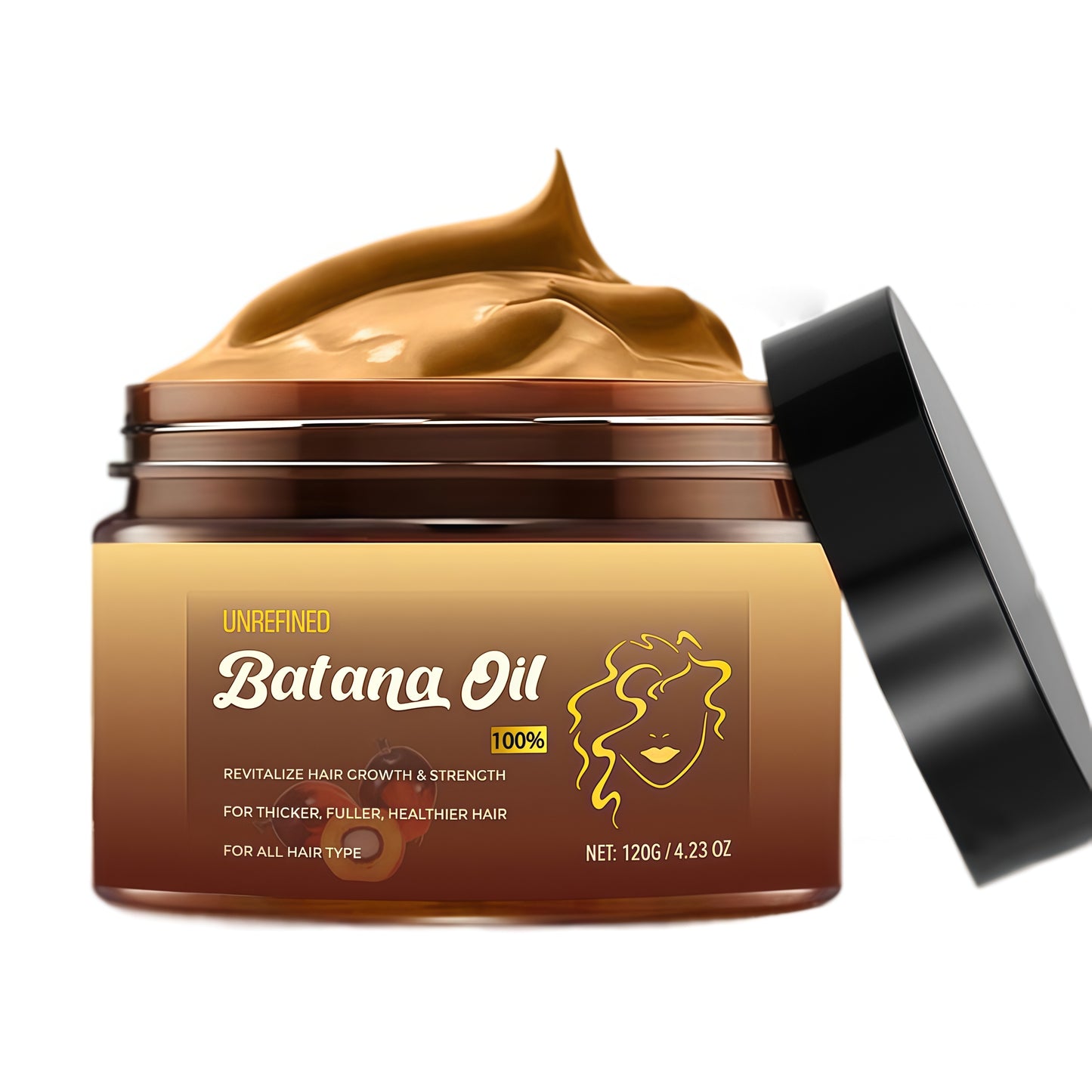 Botana Oil Hair Growth, Batana Oil for Hair Growth Vital, Raw Batana Paste, 100% Pure Natural Botana Hair Mask from Honduras, Nourishes Damaged Hair, Prevents Hair Loss (1pc)
