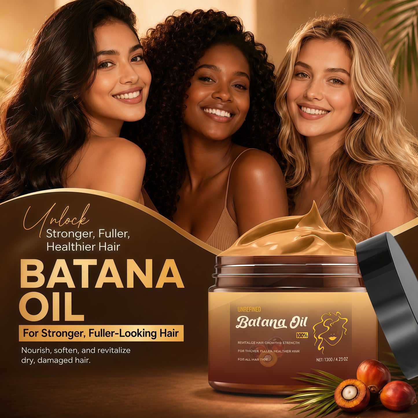 Botana Oil Hair Growth, Batana Oil for Hair Growth Vital, Raw Batana Paste, 100% Pure Natural Botana Hair Mask from Honduras, Nourishes Damaged Hair, Prevents Hair Loss (1pc)